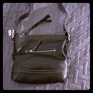 Black leather Coach bag
